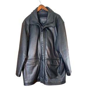 Tanners Avenue New York Mens Black Quality Genuine Leather Lined Jacket XL